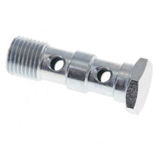 2-way zinc plated Steel Banjo Bolt with G1/4'' Male Threads L41.5mm [2 Pieces]
