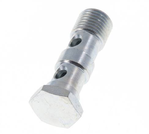 2-Wege-Hohlschraube aus verzinktem Stahl mit G1/4''-Außengewinde L41,5mm [2 Stück]