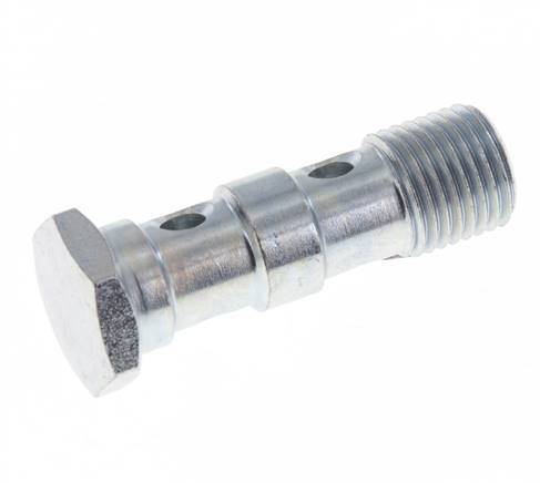 2-Wege-Hohlschraube aus verzinktem Stahl mit G1/4''-Außengewinde L41,5mm [2 Stück]