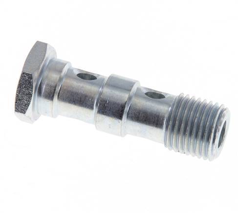2-Wege-Hohlschraube aus verzinktem Stahl mit G1/4''-Außengewinde L41,5mm [2 Stück]