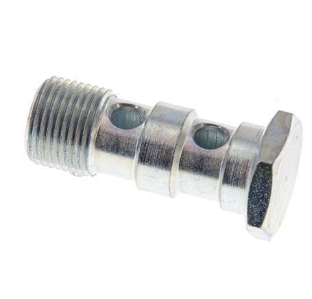 2-Wege-Hohlschraube aus verzinktem Stahl mit G3/8''-Außengewinde L43mm