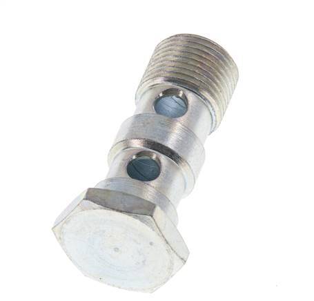 2-Wege-Hohlschraube aus verzinktem Stahl mit G3/8''-Außengewinde L43mm