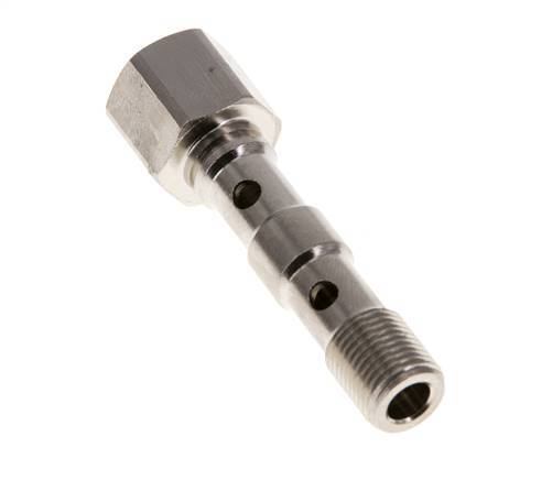 2-Wege-Banjo-Bolzen aus vernickeltem Messing mit G1/8'' Außen- und Innengewinde L40,5mm [2 Stück]