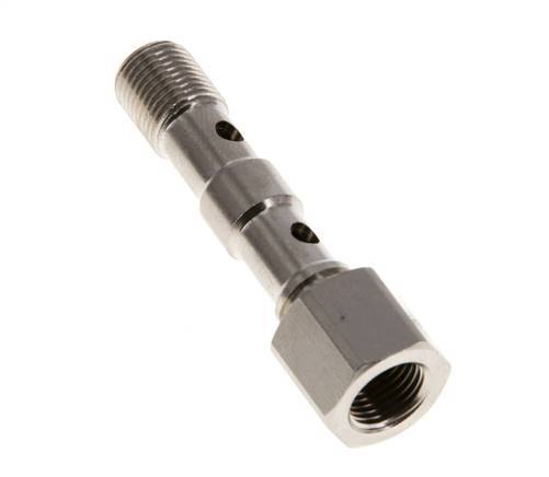 2-Wege-Banjo-Bolzen aus vernickeltem Messing mit G1/8'' Außen- und Innengewinde L40,5mm [2 Stück]