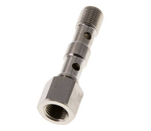 2-Wege-Banjo-Bolzen aus vernickeltem Messing mit G1/8'' Außen- und Innengewinde L40,5mm [2 Stück]