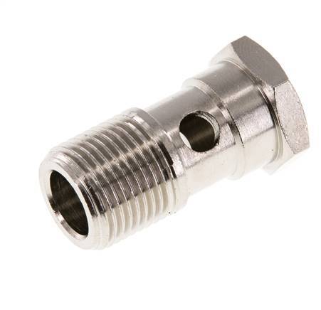 1-way nickel-plated Brass Banjo Bolt with G3/8'' Male Threads L32mm [2 Pieces]