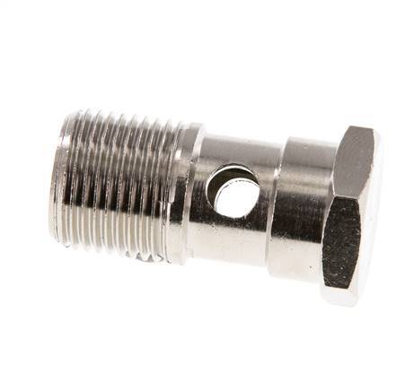 1-way nickel-plated Brass Banjo Bolt with G3/8'' Male Threads L32mm [2 Pieces]