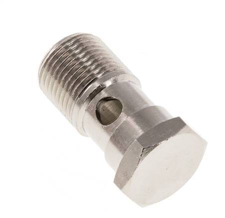 1-Wege-Banjo-Bolzen aus Messing vernickelt mit G3/8'' Außengewinde L32mm [2 Stück]
