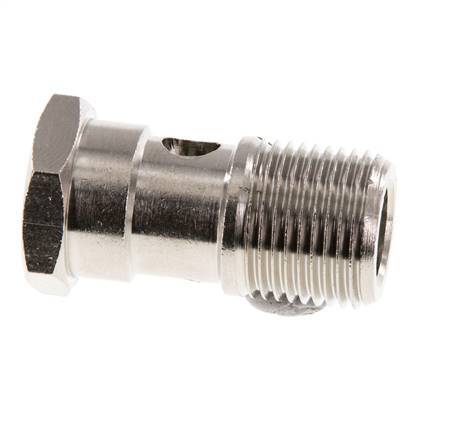 1-Wege-Banjo-Bolzen aus Messing vernickelt mit G3/8'' Außengewinde L32mm [2 Stück]