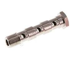 3-Wege-Banjo-schraube aus Messing vernickelt mit G1/4'' Außengewinde L67mm [2 Stück]