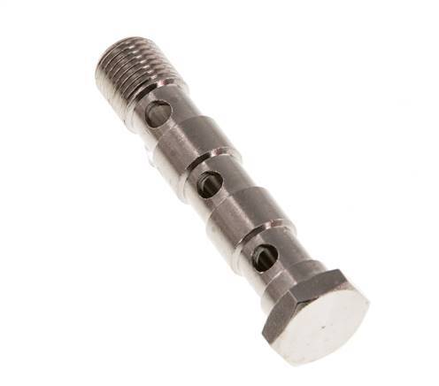3-Wege-Banjo-schraube aus Messing vernickelt mit G1/4'' Außengewinde L67mm [2 Stück]