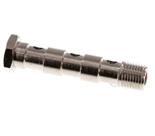 3-Wege-Banjo-schraube aus Messing vernickelt mit G1/4'' Außengewinde L67mm [2 Stück]