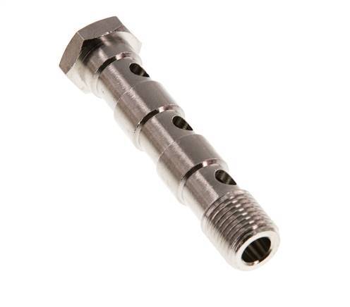 3-Wege-Banjo-schraube aus Messing vernickelt mit G1/4'' Außengewinde L67mm [2 Stück]