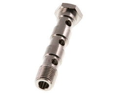 3-Wege-Banjo-schraube aus Messing vernickelt mit G1/4'' Außengewinde L67mm [2 Stück]