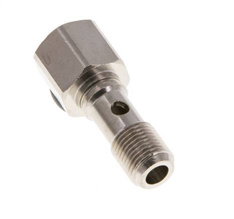 1-Wege-Banjo-schraube aus Messing vernickelt mit G1/8'' Außen- und Innengewinde L24mm [2 Stück]