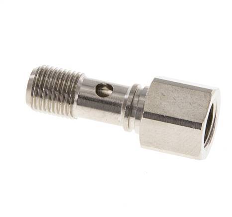 1-Wege-Banjo-schraube aus Messing vernickelt mit G1/8'' Außen- und Innengewinde L24mm [2 Stück]