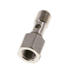 1-Wege-Banjo-schraube aus Messing vernickelt mit G1/8'' Außen- und Innengewinde L24mm [2 Stück]