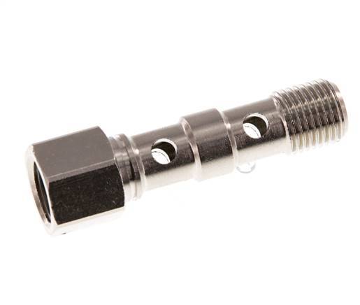 2-Wege-Banjo-Bolzen aus vernickeltem Messing mit G1/4'' Außen- und Innengewinde L46.7mm [2 Stück]