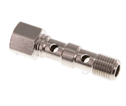 2-Wege-Banjo-Bolzen aus vernickeltem Messing mit G1/4'' Außen- und Innengewinde L46.7mm [2 Stück]