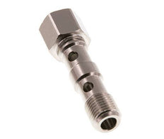 2-Wege-Banjo-Bolzen aus vernickeltem Messing mit G1/4'' Außen- und Innengewinde L46.7mm [2 Stück]