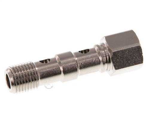 2-Wege-Banjo-Bolzen aus vernickeltem Messing mit G1/4'' Außen- und Innengewinde L46.7mm [2 Stück]
