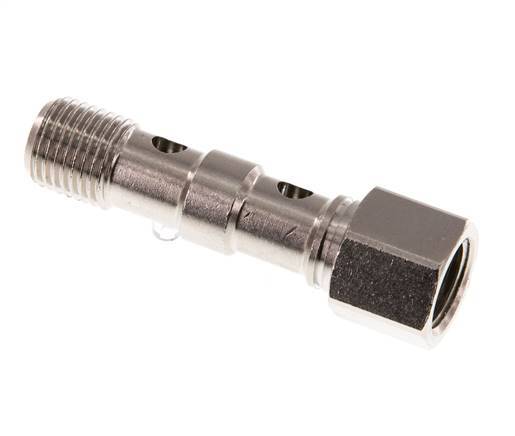 2-Wege-Banjo-Bolzen aus vernickeltem Messing mit G1/4'' Außen- und Innengewinde L46.7mm [2 Stück]