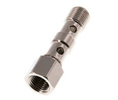 2-Wege-Banjo-Bolzen aus vernickeltem Messing mit G1/4'' Außen- und Innengewinde L46.7mm [2 Stück]