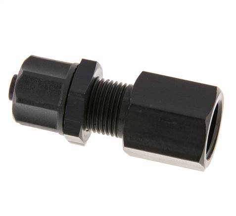 8x6 & G1/4'' Aluminium gerade Aufsteckverschraubung mit Innengewinde Bulkhead