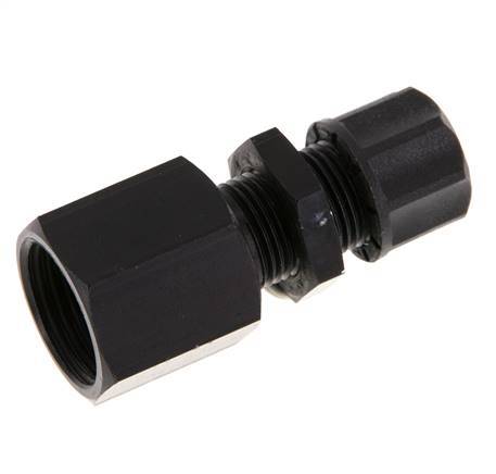 8x6 & G3/8'' Aluminium gerade Aufsteckverschraubung mit Innengewinde Bulkhead