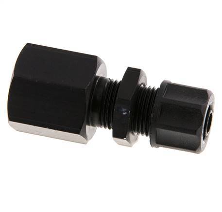 8x6 & G3/8'' Aluminium gerade Aufsteckverschraubung mit Innengewinde Bulkhead