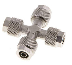 6x4 Vernickelter Messing Kreuzsteckfitting