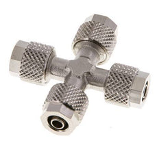 6x4 Vernickelter Messing Kreuzsteckfitting