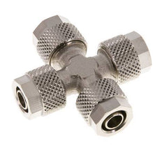 8x6 Vernickelter Messing Kreuz-Steckfitting