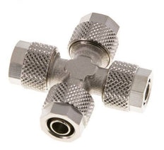 8x6 Vernickelter Messing Kreuz-Steckfitting
