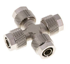 8x6 Vernickelter Messing Kreuz-Steckfitting