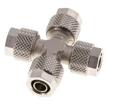 8x6 Vernickelter Messing Kreuz-Steckfitting