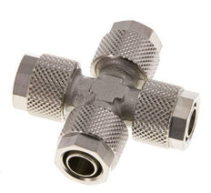 10x8 Vernickelter Messing-Kreuzsteckfitting