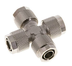 10x8 Vernickelter Messing-Kreuzsteckfitting