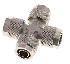 10x8 Vernickelter Messing-Kreuzsteckfitting