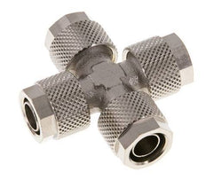 10x8 Vernickelter Messing-Kreuzsteckfitting