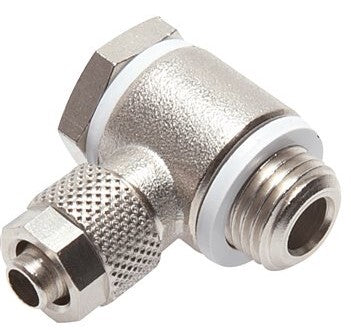 8x6 & G1/8'' Nickel plated Brass Banjo Push-on Fitting with Male Threads with O-ring Rotatable [2 Pieces]