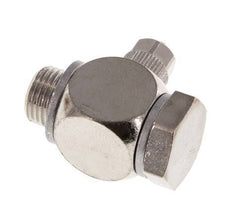 5x3 & G1/8'' Nickel plated Brass Banjo Push-on Fitting with Male Threads with O-ring Rotatable [10 Pieces]