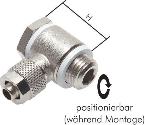 11.6x9 & G3/8'' Nickel plated Brass Banjo Push-on Fitting with Male Threads with O-ring Rotatable [10 Pieces]