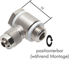 4.3x3 & G1/8'' Nickel plated Brass Banjo Push-on Fitting with Male Threads with O-ring Rotatable [10 Pieces]