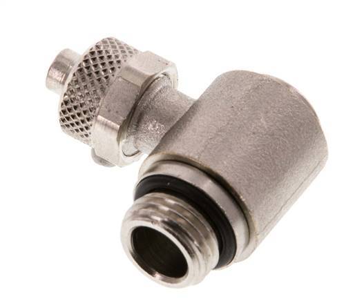 8x6 & G1/4'' Nickel plated Brass Elbow Push-on Fitting with Male Threads Rotatable Inner Hexagon
