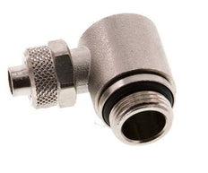 10x8 & G3/8'' Nickel plated Brass Elbow Push-on Fitting with Male Threads Rotatable Inner Hexagon