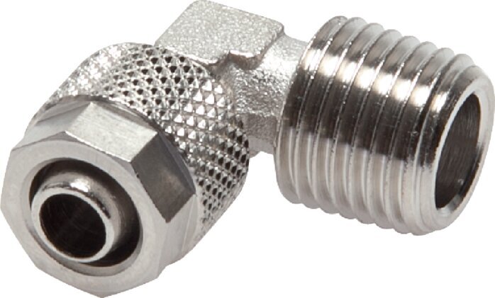 10x8 & R1/2'' Nickel plated Brass Elbow Push-on Fitting with Male Threads [2 Pieces]