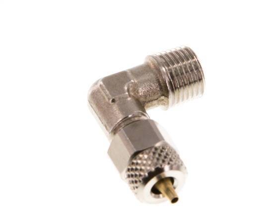 4x2 & R1/8'' Nickel plated Brass Elbow Push-on Fitting with Male Threads [2 Pieces]