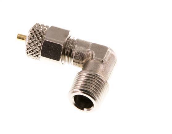 4x2 & R1/8'' Nickel plated Brass Elbow Push-on Fitting with Male Threads [2 Pieces]