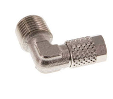 5x3 & R1/8'' Nickel plated Brass Elbow Push-on Fitting with Male Threads [5 Pieces]